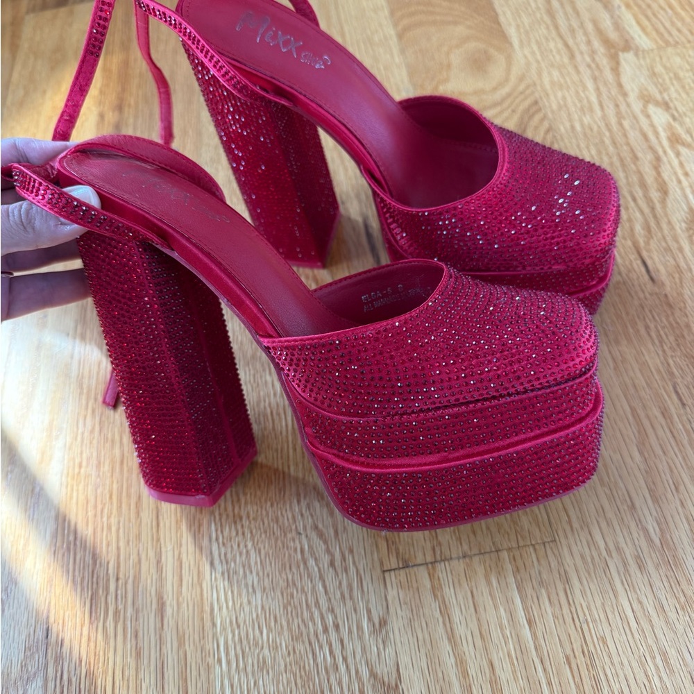 Elegant Red Platform Heels